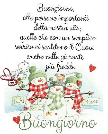 Buongiorno, alle persone importanti della nostra vita