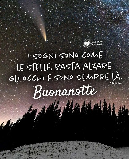 I sogni sono come le stelle, basta alzare gli occhi e sono sempre là. Buonanotte