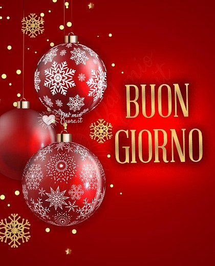 Rossissimo Buongiorno Natalizio con palle