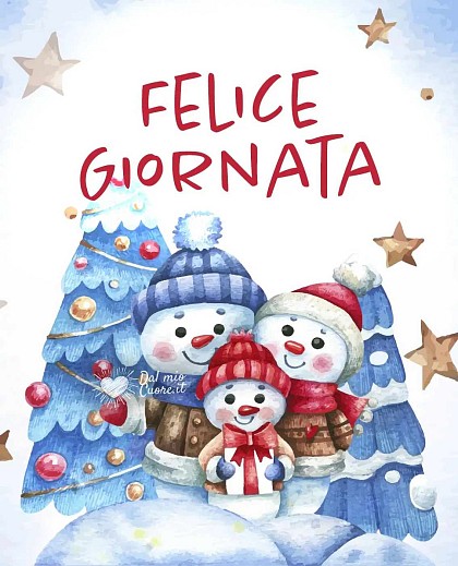 Felice Giornata con Pupazzi di Neve