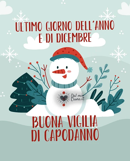 Ultimo giorno dell'anno e di dicembre. Buona Vigilia di Capodanno