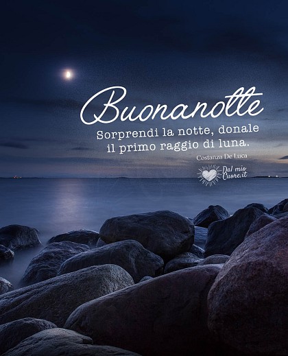Fiori notturni illuminati dal primo chiarore della luna con la dedica Sorprendi la notte, donale il primo raggio di luna. Buonanotte.