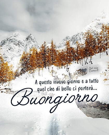 A questo nuovo giorno e a tutto quel che di bello ci porterà... Buongiorno (Invernale)