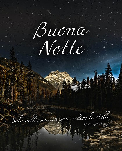 "Solo nell’oscurità puoi vedere le stelle". Buona Notte