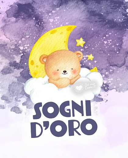 Sogni d'oro con orsetto tra le nuvole