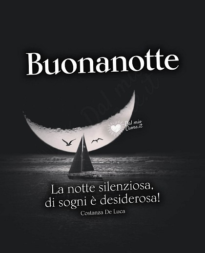 La notte silenziosa, di sogni è desiderosa! Buonanotte