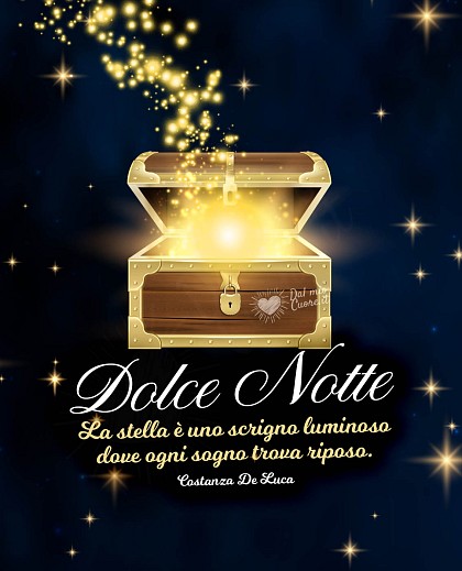 La stella è uno scrigno luminoso dove ogni sogno trova riposo. Dolce Notte