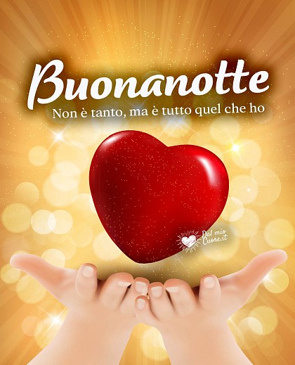 Non è tanto, ma è tutto quel che ho. Buonanotte