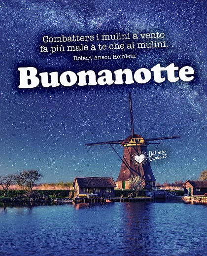 Combattere i mulini a vento fa più male a te che ai mulini. Buonanotte