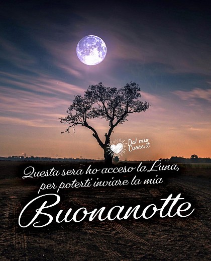 Questa sera ho acceso la Luna, per poterti inviare la mia Buonanotte