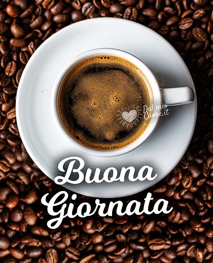 Buona giornata con tazzina di caffè