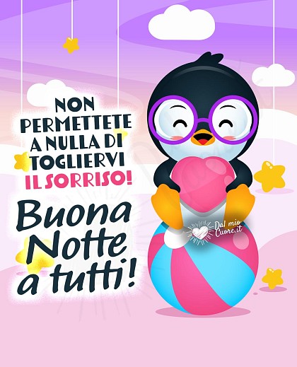 Non permettete a nulla di togliervi il sorriso! Buona notte a tutti