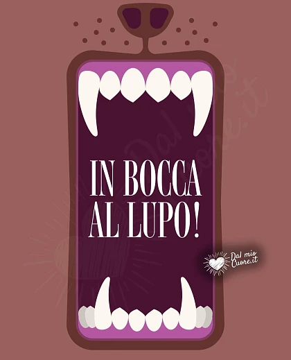 In bocca al lupo immagine divertente