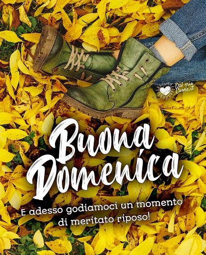 Buona domenica autunnale! E adesso godiamoci un momento di meritato riposo