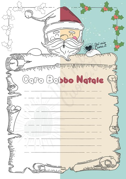 Lettera a Babbo Natale da stampare e da colorare (Modello in PDF)