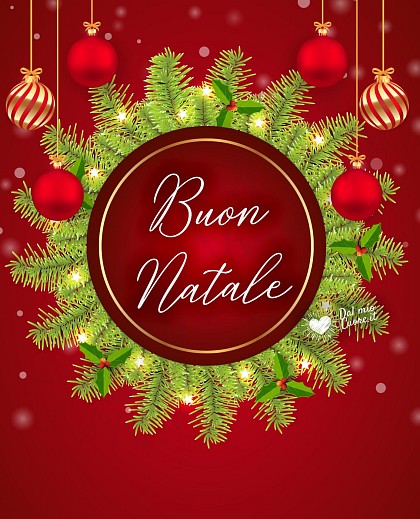 Buon Natale con corona di Natale