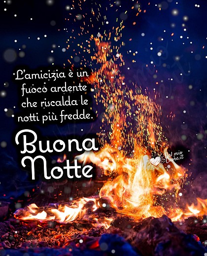 Buona Notte. L’amicizia è un fuoco ardente che riscalda le notti più fredde