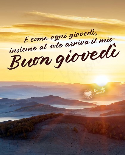 E come ogni giovedì, insieme al sole arriva il mio buon giovedì