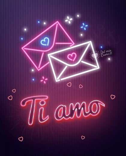Ti amo con lettere d'amore e luci