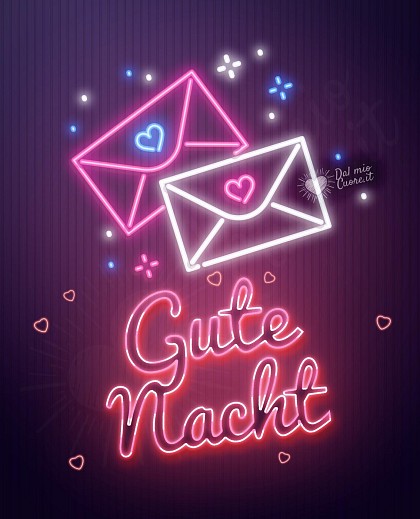 Gute-Nacht-Bild mit Neon