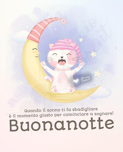 Buonanotte. Quando il sonno ti fa sbadigliare è il momento giusto per cominciare a sognare!