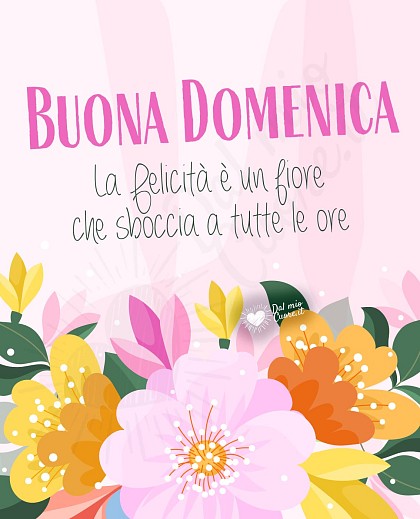 Buona domenica con frase sulla felicità
