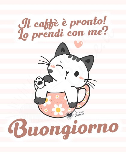 Buongiorno. Il caffè è pronto, lo prendi con me?