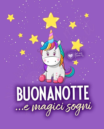 Buonanotte... e magici sogni (Con unicorno)