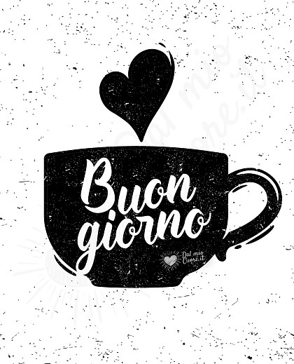 Buongiorno retrò con tazzina di caffè e cuoricino