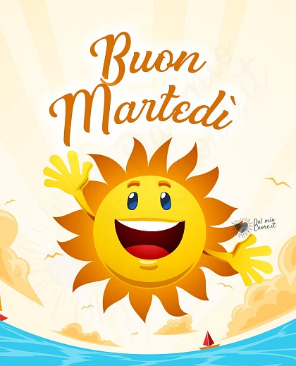 Immagine di Buon martedì con sole sorridente