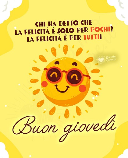 Buon giovedì con frase sulla felicità