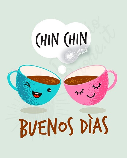 Buenos días con dos tazas de café