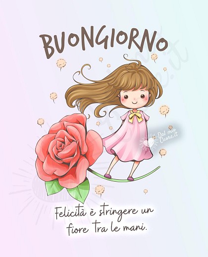 Felicità è stringere un fiore tra le mani. Buongiorno