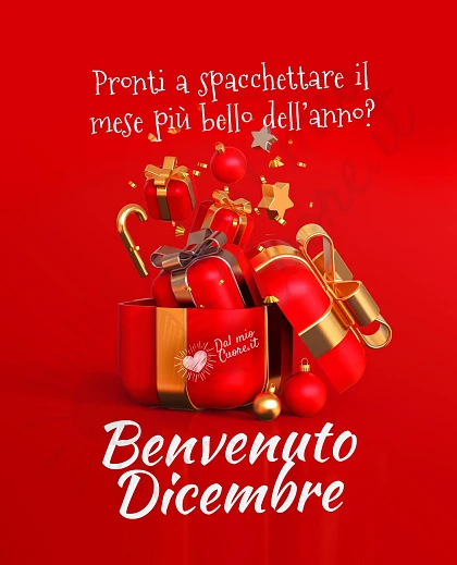 Benvenuto dicembre con frase