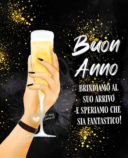 Buon anno, brindiamo al suo arrivo e speriamo che sia fantastico!