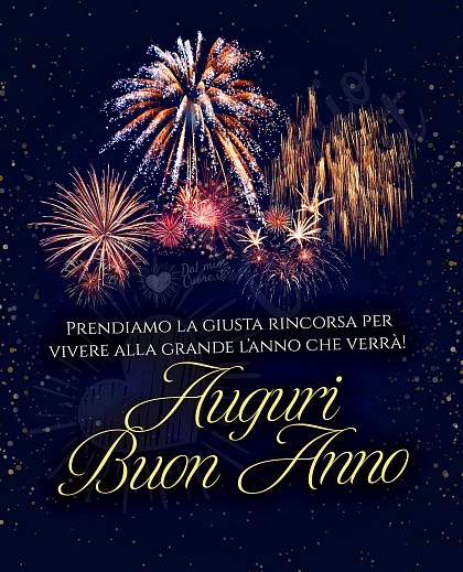 Auguri! Buon Anno! Frase: Prendiamo la giusta rincorsa per vivere alla grande l'anno che verrà