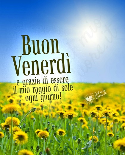 Buon venerdì e grazie di essere il mio raggio di sole ogni giorno!