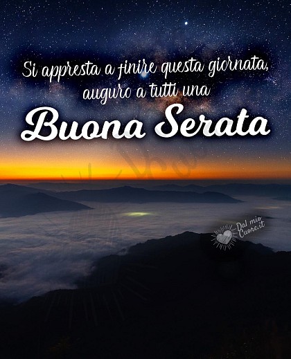Si appresta a finire questa giornata,  auguro a tutti una buona serata