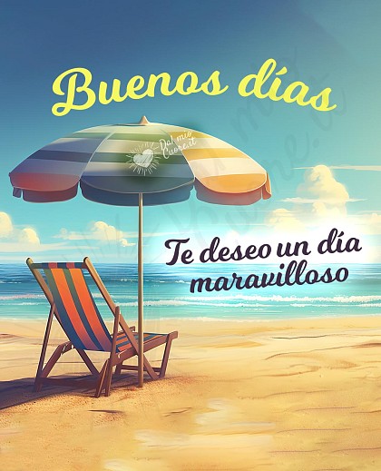 Imagen de buenos días veraniega. Te deseo un día maravilloso.
