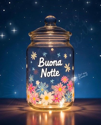 Buonanotte con luci e fiori