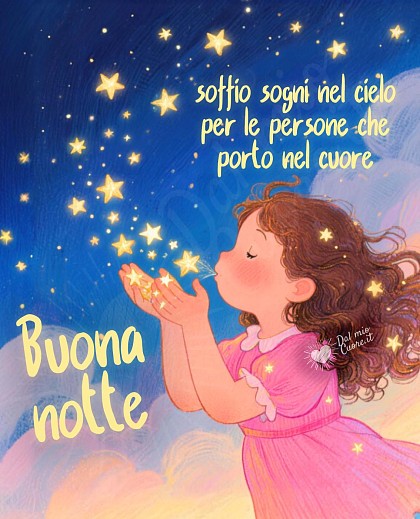 Immagine Buonanotte. Soffio sogni nel cielo per le persone che porto nel cuore