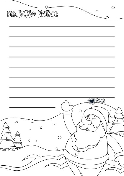 Lettera a Babbo Natale da Colorare